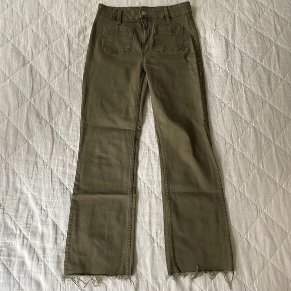 Mango Medium Rise Cropped Flare Jeans - Picture 1 of 3
